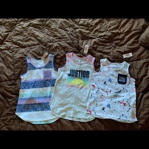 Bundle of 3 Justice Tank Tops Size 7